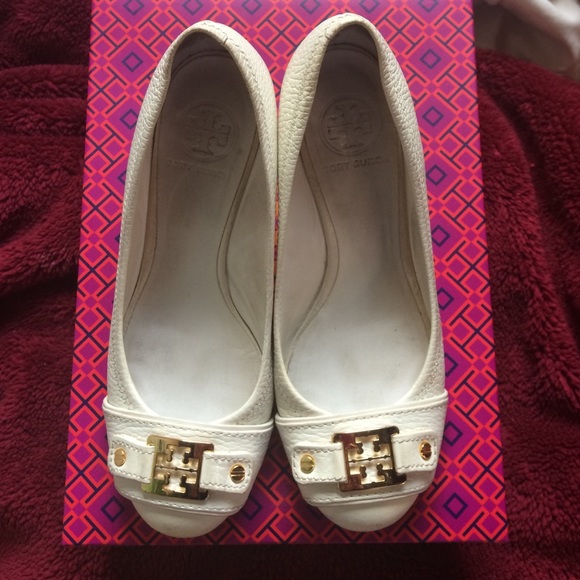 Tory Burch Shoes - SALE: Tory Burch white leather wedge