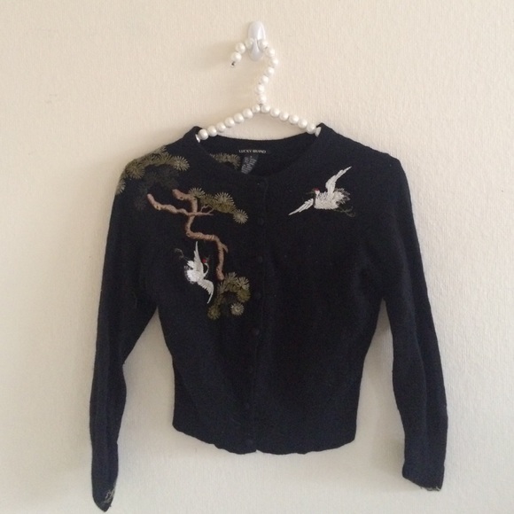 Lucky Brand embroidered cardigan
