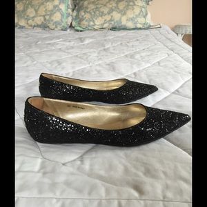 Jimmy Choo Black Glitter Flats Sz 39