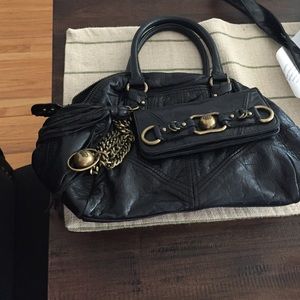 Black bowler bag and wallet