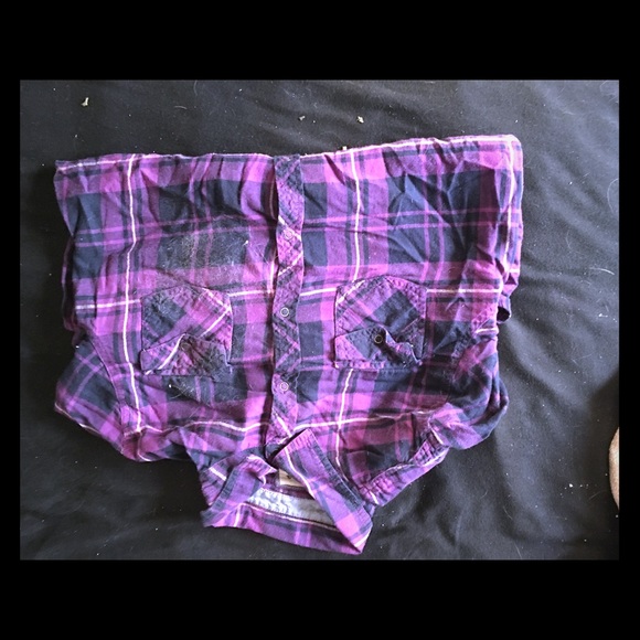 purple plaid shirt