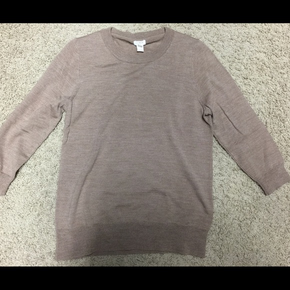 JCrew Beige 3/4 Sleeve Sweater