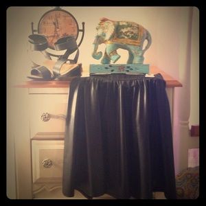 Faux Leather Skater Skirt