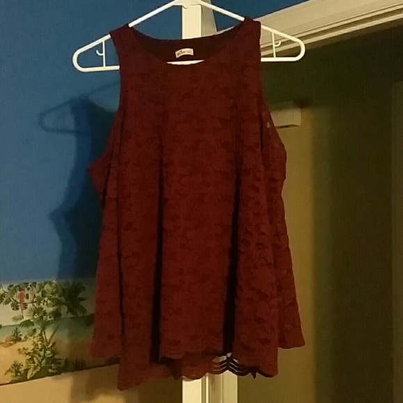 Hollister Tops - Burgundy lace blouse