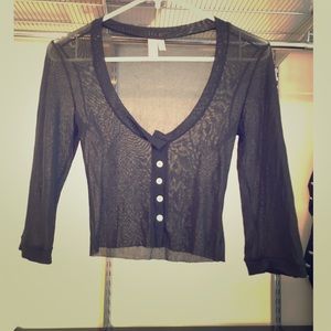 Sweat pea black sheer crop cardigan