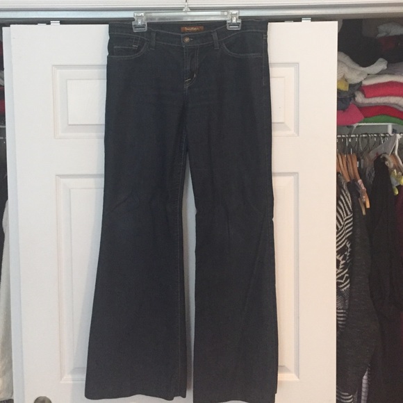 Dark wash denim flare jeans