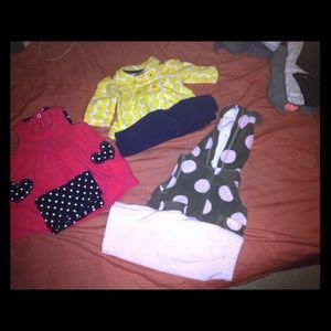 3 baby girl outfits 3-6 mo.