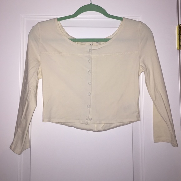 UO Button Up Crop Top