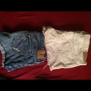 Distressed a&f shorts