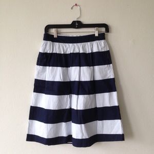 Mikarose White & Blue Striped Skirt