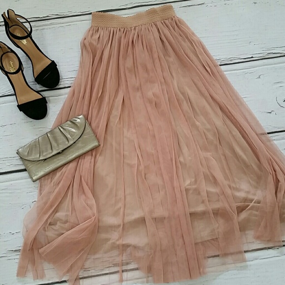 Dresses & Skirts - Dust Rose/Mauve Tulle Maxi Skirt