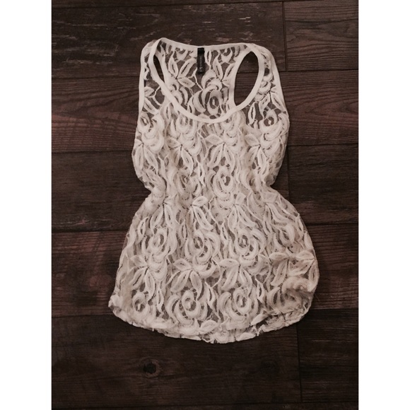 Tan Lace Tank