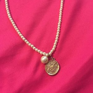 Pearl initial necklace