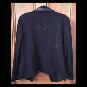 Smoking jacket w/ angel wing back