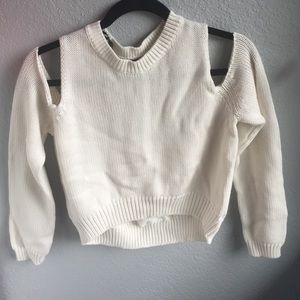 NWOT!! Cutout Shoulder Cropped Sweater