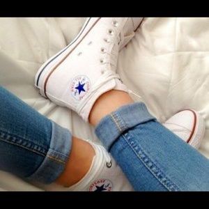 White converse high tops