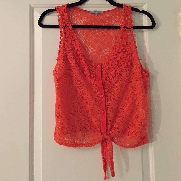 Orange Crochet Tank