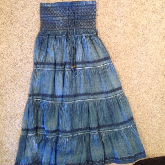 Denim broom skirt - one Size