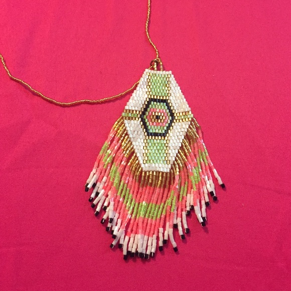 Boho style beaded long necklace