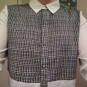 White and black polka dot blouse