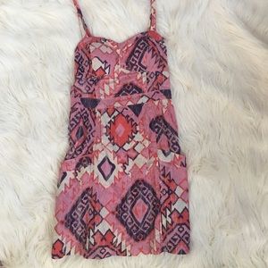 Pink tribal printed spring dress
