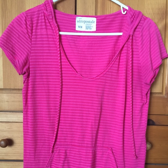 Pink hooded shirt