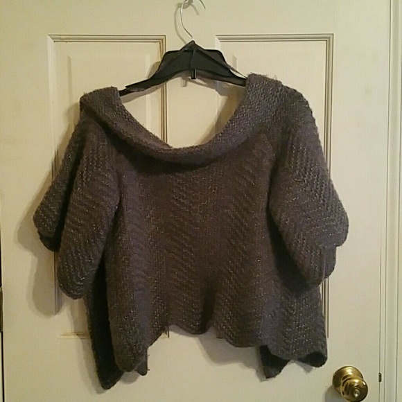 Arden B metallic thread shrug