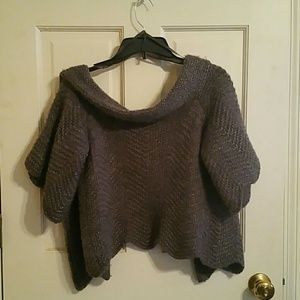 Arden B metallic thread shrug