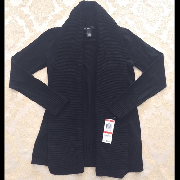 NEW INC black open cardigan sweater XS