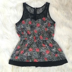 Peplum floral shirt