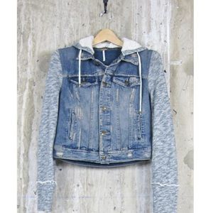 Denim knit jacket