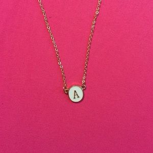 "A" initial gold necklace