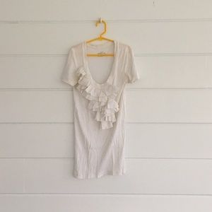 JCrew White Scoop-Neck Short-Sleeved Shirt