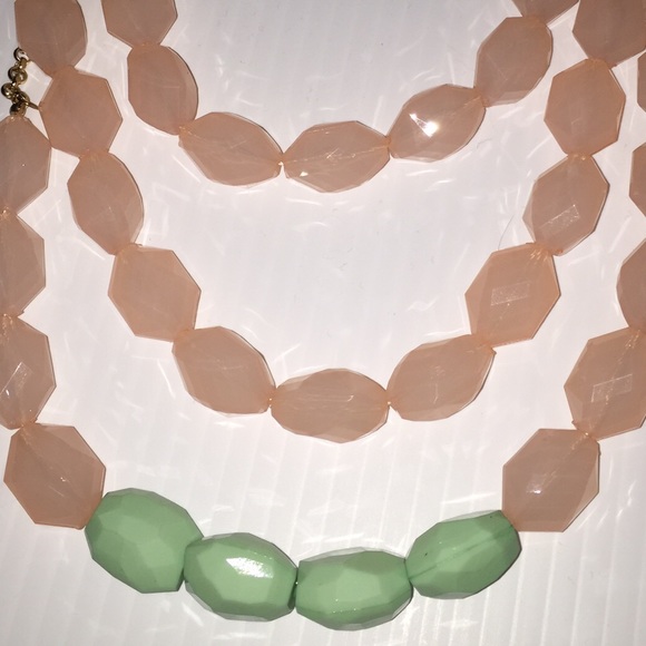 Pink and Mint Beaded Necklace - Picture 2 of 2