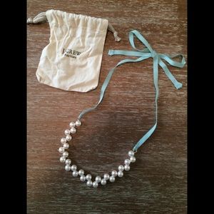 J Crew Pearl Ribbon Necklace