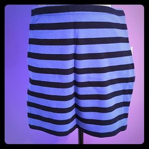 Light blue, dark blue striped mini