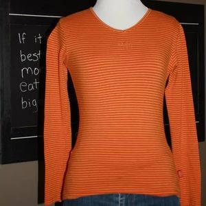 KENZO Jungle Orange Striped V Neck