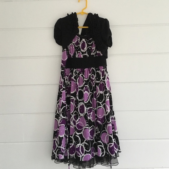 Beautiful My Michelle Purple & Black Dress w/Shawl