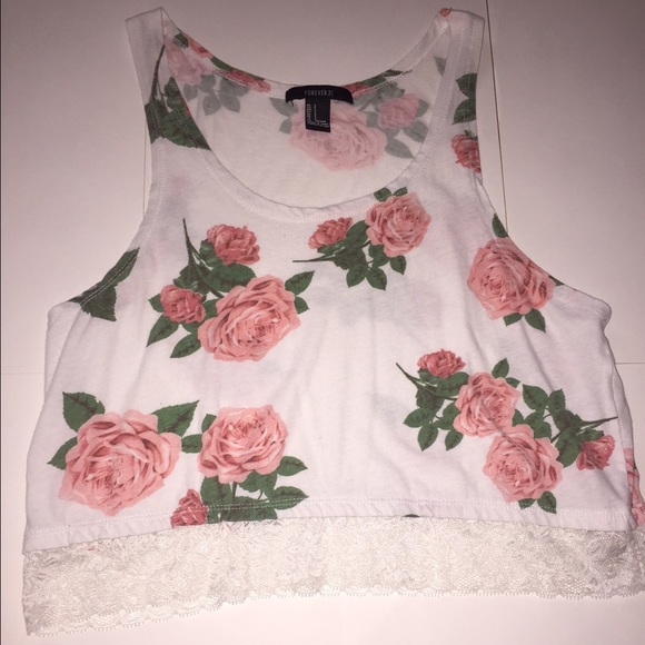 Floral Top with Lace at Bottom