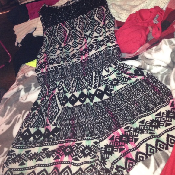 Lace top tribal romper