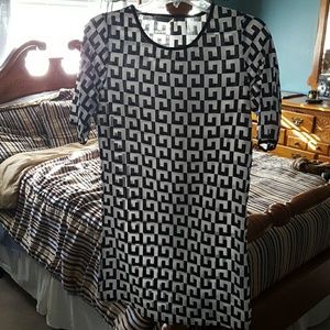 O-neck Dress Short Sleeve Geometric