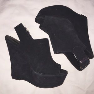 Steve Madden Black Wearme Wedge
