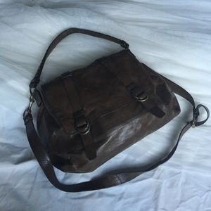 Coke Haan Large Messenger Bag in Olive/brown