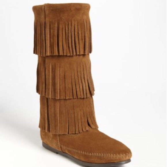 Minnetonka 3 layer fringe boots