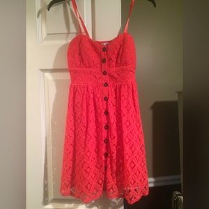 red/pink lace dress