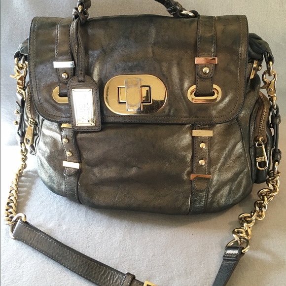 Badgley Mischka metallic leather cross-body bag