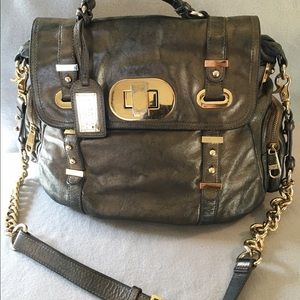 Badgley Mischka metallic leather cross-body bag