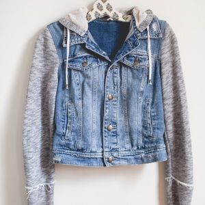 the best comfy hoodie / denim jacket | Free People
