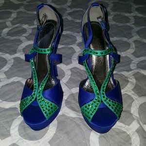 Blue and green heels