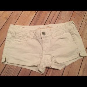 White denim shorts